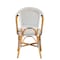 Baxton Studio Genica Classic French Black and White Weaving and Natural Brown Rattan Indoor/Outdoor Bistro Chair 210-2PC-12698 - alternate 3